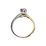 Anello in oro bianco e giallo titolo 18kt con brillante stimato di 0,40 ct