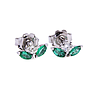 Orecchini in oro bianco 18Kt - Gr 2.20 - brillanti ct 0,26 e smeraldi ct 0.56