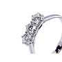 Anello Trilogy oro bianco 18Kt gr2.80 - caratura complessiva 0.91ct DSI1