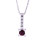 Collana - Rubino 0,33ct. brillanti 0,14ct. F/G-VVS in oro 18kt. peso totale 5gr
