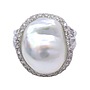 Anello perla scaramazza - Brillanti 0,28ct. G-VS in oro 18kt.