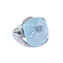 Anello acquamarina - Brillanti 0,50ct. G-VS, oro 18kt.