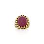 Anello - Brillanti 0,84ct. H-VS1, oro giallo 18 Kt. con pietra rossa