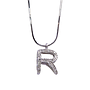 Collana lettera R - Brillanti 0,06ct, G-VS1, oro 18kt, peso totale 2,30gr