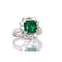Anello - Smeraldo 3,91ct. con certificato, brillanti 1,56ct. oro 18kt. 